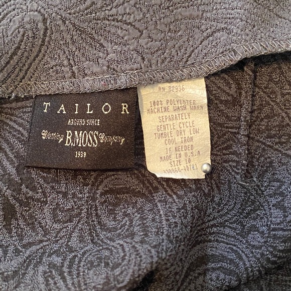 Tailor B. Moss Skirt Sz 10 Grey Paisley Jacquard High Low Mermaid Ruffle Midi - Picture 6 of 9